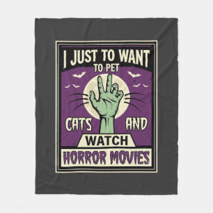 Katzen und Horrorfilme Halloween-Design Fleecedecke
