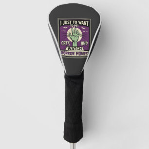 Katzen und Horrorfilme Halloween-Design Golf Headcover