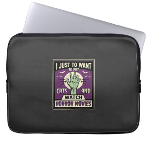 Katzen und Horrorfilme Halloween-Design Laptopschutzhülle