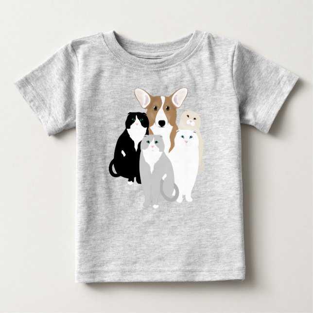 Katzen und Hunde Baby T-shirt (Vorderseite)
