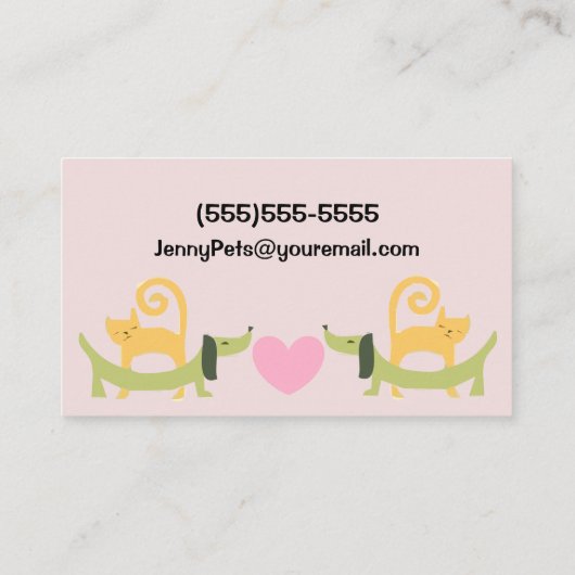 Katzen und Hunde drucken Adorable Sitzmöbel Visitenkarte (Rückseite)