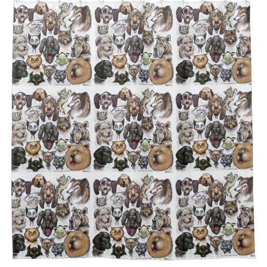 Katzen und Hunde Duschvorhang (Vorderseite)