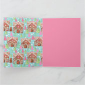 Katzen und Hunde Fingerbrei Haus Weihnachtskarte Karte (Innenseite)