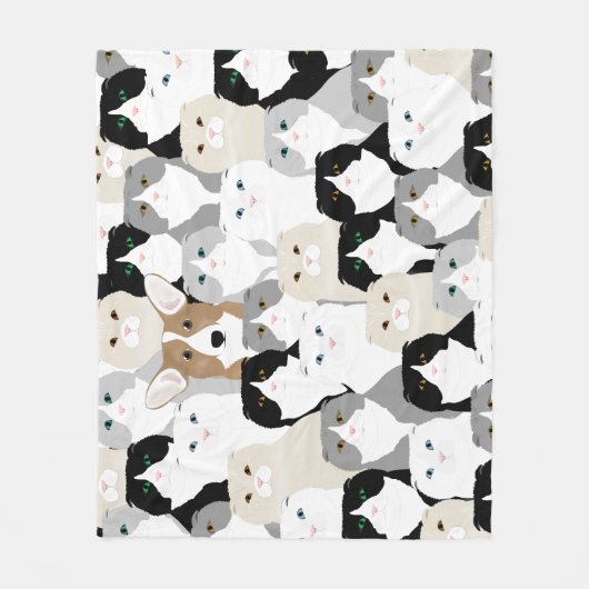 Katzen und Hunde Fleece Blanket (Vorderseite)