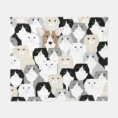 Katzen und Hunde Fleece Blanket (Vorderseite (Horizontal))