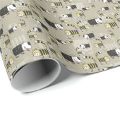 Katzen und Hunde: Funny Seamless Texture Geschenkpapier (Rolleneckpunkt)