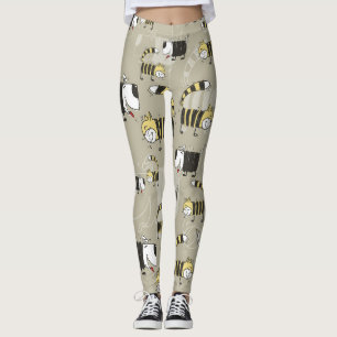 Katzen und Hunde: Funny Seamless Texture Leggings