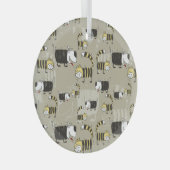 Katzen und Hunde: Funny Seamless Texture Ornament Aus Glas (Vorderseite Rechts)