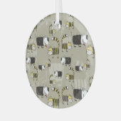 Katzen und Hunde: Funny Seamless Texture Ornament Aus Glas (Vorderseite links)