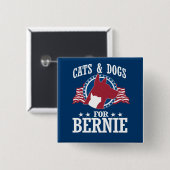 KATZEN UND HUNDE FÜR BERNIE SANDERS BUTTON (Vorne & Hinten)