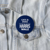 Katzen und Hunde für Harris Walz Button (Beispiel)