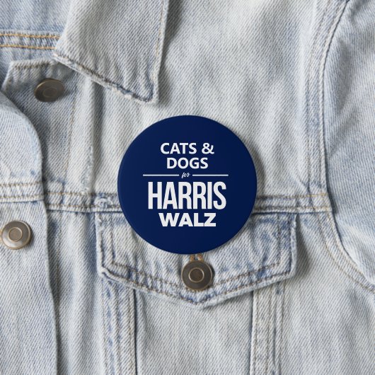 Katzen und Hunde für Harris Walz Button (Beispiel)