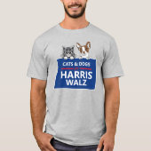 Katzen und Hunde für Harris Walz T-Shirt (Vorderseite)