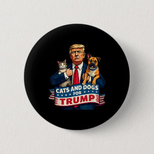 Katzen und Hunde für Trump 2024 Kätzchen und Hunde Button