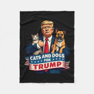 Katzen und Hunde für Trump 2024 Kätzchen und Hunde Fleecedecke