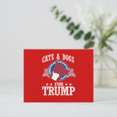 KATZEN UND HUNDE FÜR TRUMP POSTKARTE (Stehend Vorderseite)