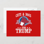 KATZEN UND HUNDE FÜR TRUMP POSTKARTE (Vorne/Hinten)