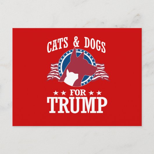 KATZEN UND HUNDE FÜR TRUMP POSTKARTE (Vorderseite)