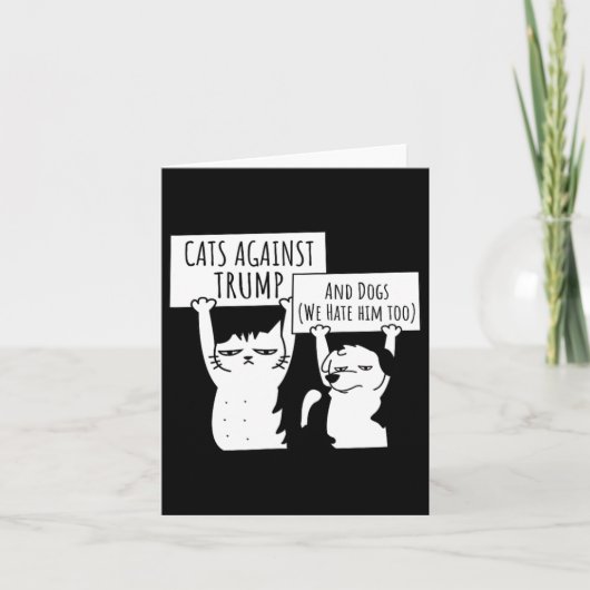 Katzen und Hunde gegen Trump Karte (Vorderseite)