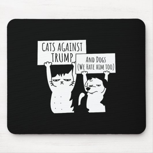 Katzen und Hunde gegen Trump Mousepad (Vorne)