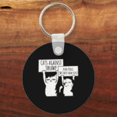 Katzen und Hunde gegen Trump Schlüsselanhänger (Vorderseite)