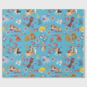 Katzen und Hunde Geschenkpapier (Flach)
