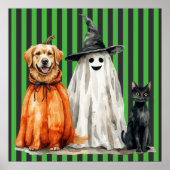 Katzen und Hunde Halloween-Poster Poster (Vorne)