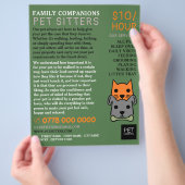 Katzen und Hunde, Haustiere - Sitzen - Werbung Flyer (Hand)