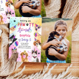 Katzen und Hunde Kitten Welpe Party Pawty Geburtst Einladung