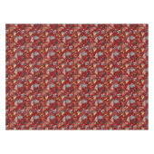 Katzen- und Hunde-Musterdesign auf Rot Tischdecke (Vorderseite (Horizontal))