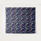 Katzen und Hunde Musterdesign auf Schwarz Wandteppich (Vorderseite (Horizontal))