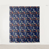 Katzen und Hunde Musterdesign auf Schwarz Wandteppich (Vorderseite)
