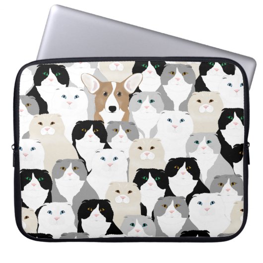 Katzen und Hunde Neopren Laptop-Sieb Laptopschutzhülle (Vorderseite)