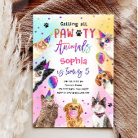 Katzen und Hunde Party Pawty Animals Mädchen Gebur