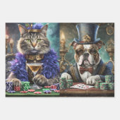 Katzen und Hunde Poker spielen, Salon Geschenkpapier Set (Vorderseite 3)