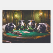 Katzen und Hunde Poker spielen, Salon Geschenkpapier Set (Vorderseite 3)