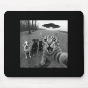 Katzen und Hunde Selfie mit Alien UFO Lustig für M Mousepad