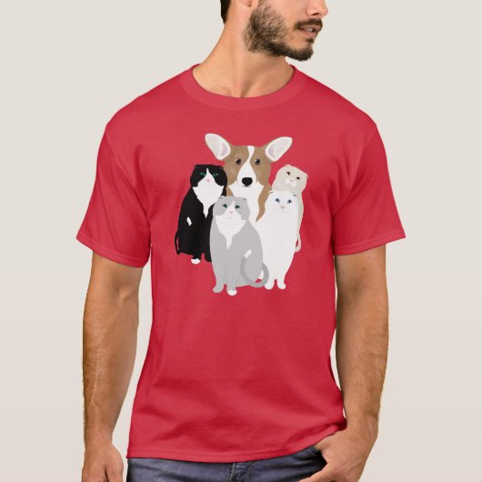 Katzen und Hunde T-Shirt (Vorderseite)