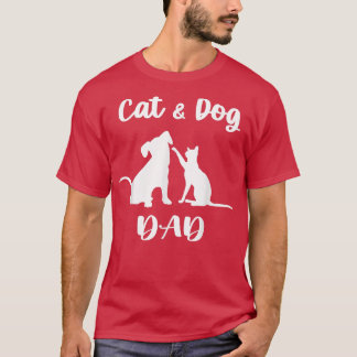 Katzen und Hunde Vater Haustiere Tiere Lover Welpe T-Shirt