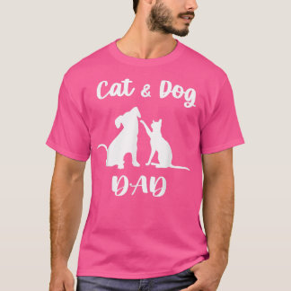 Katzen und Hunde Vater Haustiere Tiere Lover Welpe T-Shirt