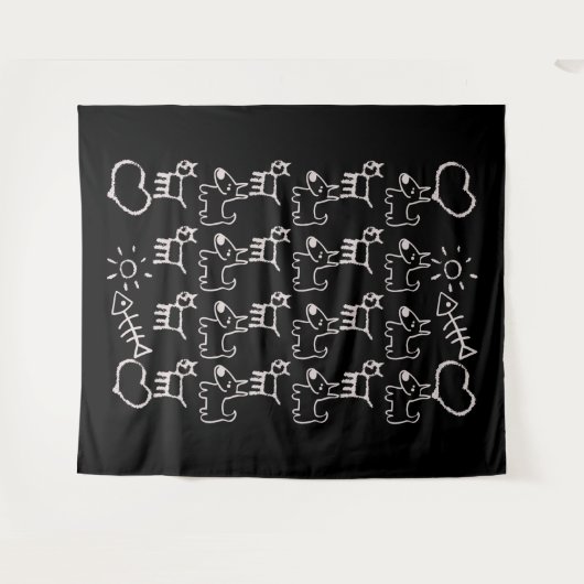 Katzen und Hunde Wandteppich (Vorderseite (Horizontal))