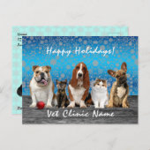 Katzen und Hunde Weihnachten im Veterinärbereich Postkarte (Vorne/Hinten)