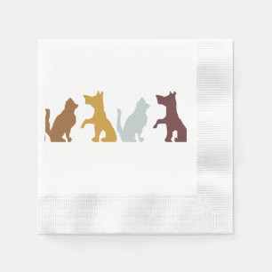 Katzen- und HundeCartoonmuster Serviette