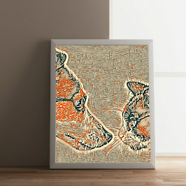 Katzen- und Hundefreundschaft, abstrakt Poster