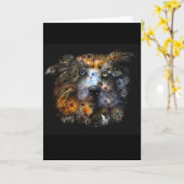 Katzen und Hundegruß-Karte Karte (Gelbe Blume)