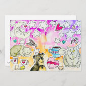 Katzen- und Hundekunst Feiertagskarte (Vorne/Hinten)