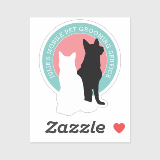Katzen- und Hundemobile Tierpfleger Aufkleber (Blatt)
