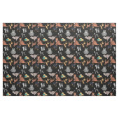 Katzen- und Hundemusterdesign auf Schwarz Stoff (Fat Quarter (45,7 x 55,9 cm))
