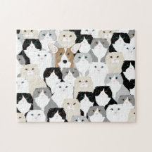 Katzen und Hundepuzzle