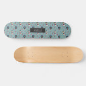 Katzen-und Hundeseemuster | addieren Ihren Namen Skateboard (Horizontal)